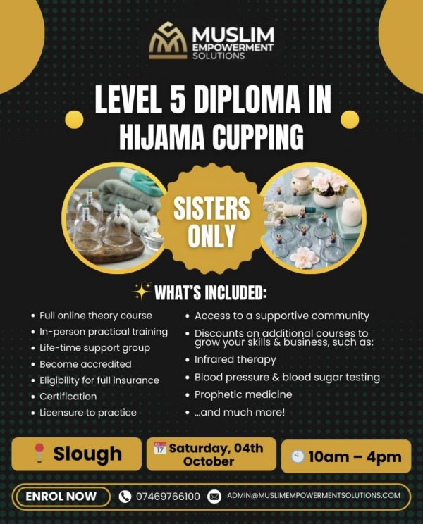 Level 5 Hijama Cupping Course & Workshop for Sisters in Slough